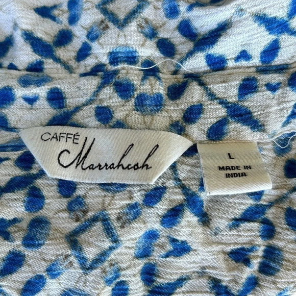 Caffe‎ Marrakesh Button-up Tie Front Tank - Picture 5 of 6